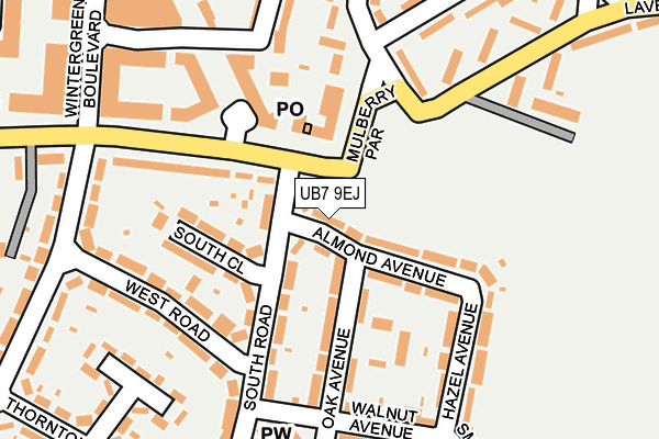 UB7 9EJ map - OS OpenMap – Local (Ordnance Survey)