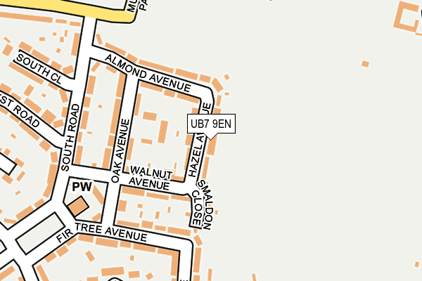 UB7 9EN map - OS OpenMap – Local (Ordnance Survey)