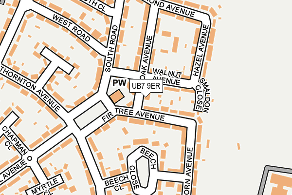 UB7 9ER map - OS OpenMap – Local (Ordnance Survey)