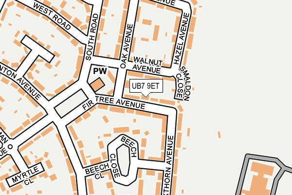 UB7 9ET map - OS OpenMap – Local (Ordnance Survey)
