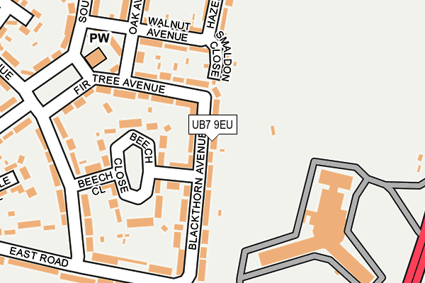 UB7 9EU map - OS OpenMap – Local (Ordnance Survey)