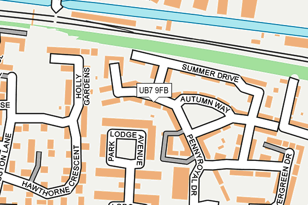 UB7 9FB map - OS OpenMap – Local (Ordnance Survey)