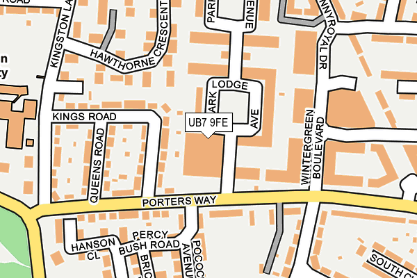 UB7 9FE map - OS OpenMap – Local (Ordnance Survey)