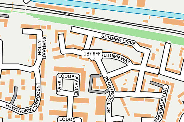 UB7 9FF map - OS OpenMap – Local (Ordnance Survey)