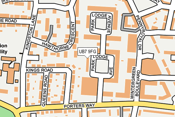 UB7 9FG map - OS OpenMap – Local (Ordnance Survey)