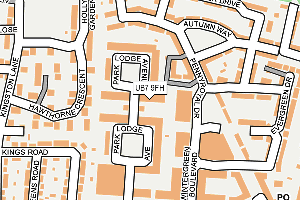 UB7 9FH map - OS OpenMap – Local (Ordnance Survey)