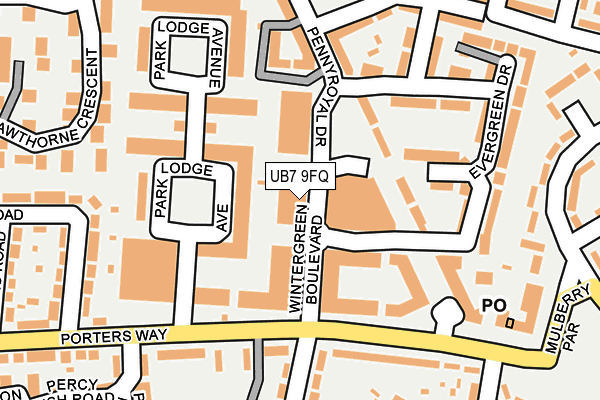 UB7 9FQ map - OS OpenMap – Local (Ordnance Survey)