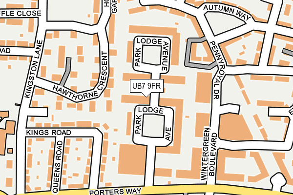 UB7 9FR map - OS OpenMap – Local (Ordnance Survey)