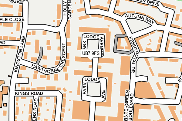 UB7 9FS map - OS OpenMap – Local (Ordnance Survey)