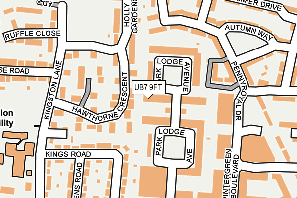 UB7 9FT map - OS OpenMap – Local (Ordnance Survey)