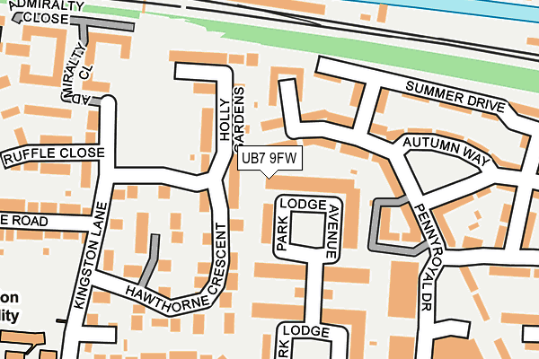 UB7 9FW map - OS OpenMap – Local (Ordnance Survey)
