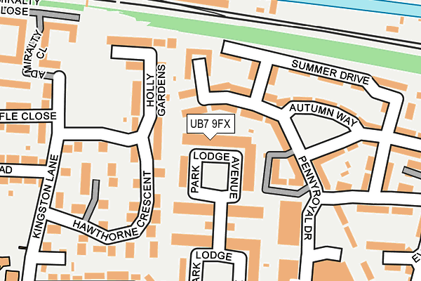 UB7 9FX map - OS OpenMap – Local (Ordnance Survey)