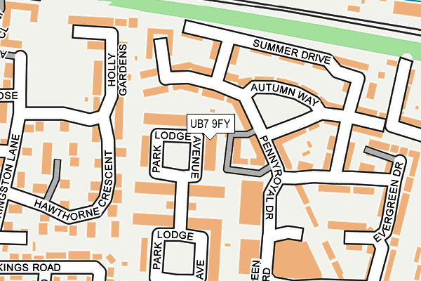 UB7 9FY map - OS OpenMap – Local (Ordnance Survey)