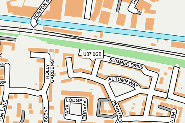 UB7 9GB map - OS OpenMap – Local (Ordnance Survey)
