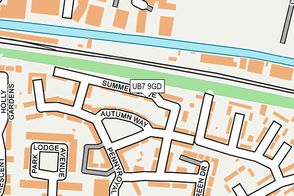 UB7 9GD map - OS OpenMap – Local (Ordnance Survey)