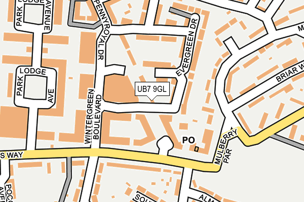 UB7 9GL map - OS OpenMap – Local (Ordnance Survey)
