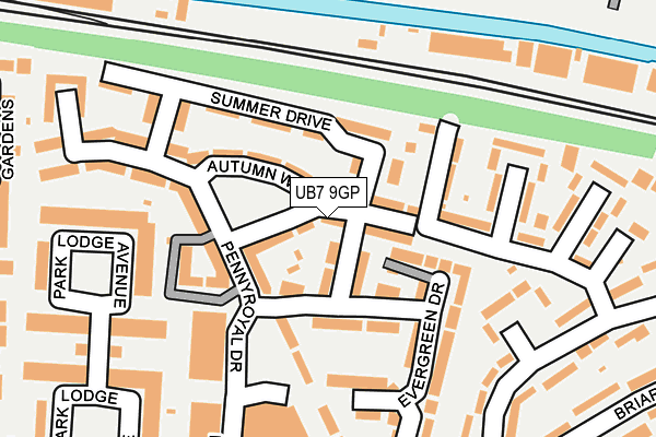 UB7 9GP map - OS OpenMap – Local (Ordnance Survey)