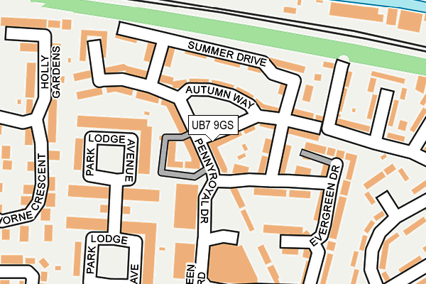 UB7 9GS map - OS OpenMap – Local (Ordnance Survey)