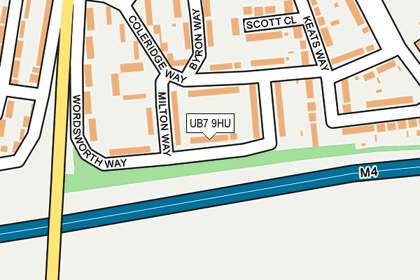 UB7 9HU map - OS OpenMap – Local (Ordnance Survey)