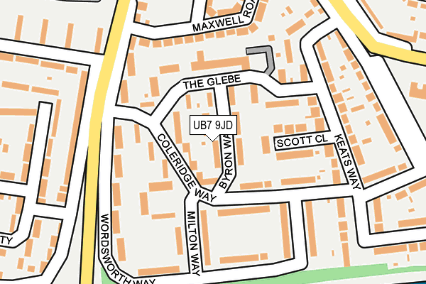 UB7 9JD map - OS OpenMap – Local (Ordnance Survey)