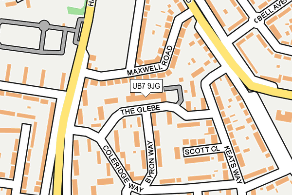 UB7 9JG map - OS OpenMap – Local (Ordnance Survey)