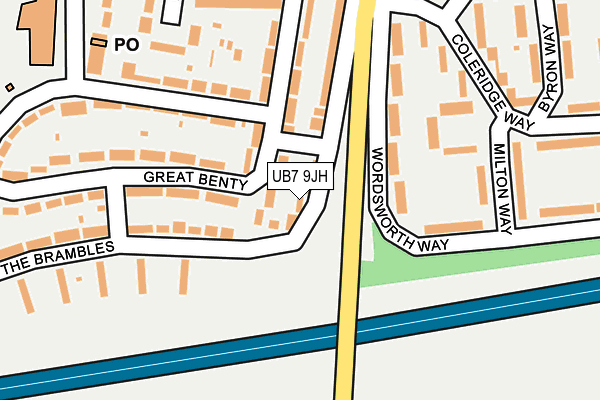 UB7 9JH map - OS OpenMap – Local (Ordnance Survey)