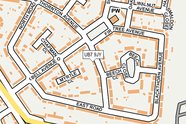 UB7 9JY map - OS OpenMap – Local (Ordnance Survey)