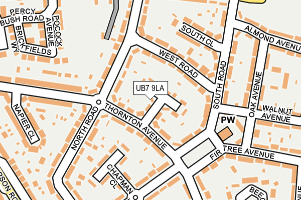 UB7 9LA map - OS OpenMap – Local (Ordnance Survey)