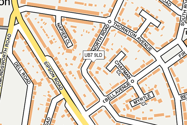 UB7 9LD map - OS OpenMap – Local (Ordnance Survey)