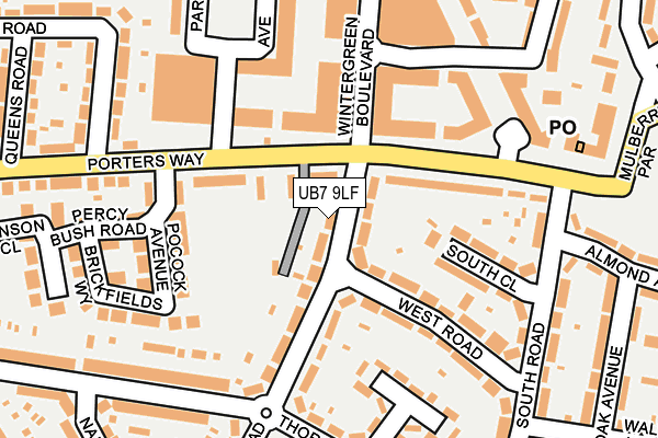 UB7 9LF map - OS OpenMap – Local (Ordnance Survey)