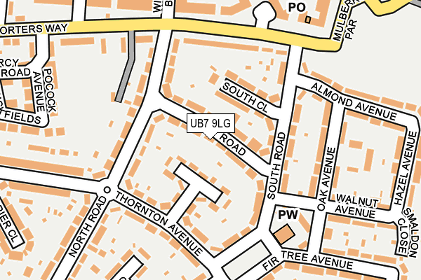 UB7 9LG map - OS OpenMap – Local (Ordnance Survey)