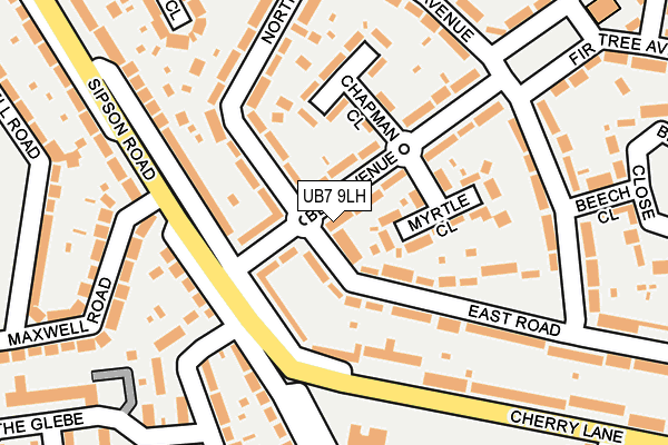 UB7 9LH map - OS OpenMap – Local (Ordnance Survey)