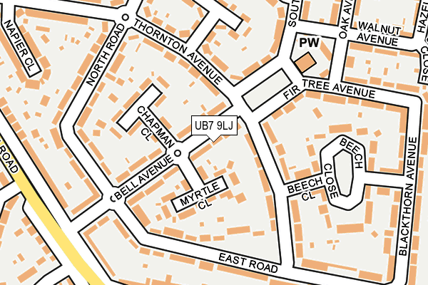 UB7 9LJ map - OS OpenMap – Local (Ordnance Survey)