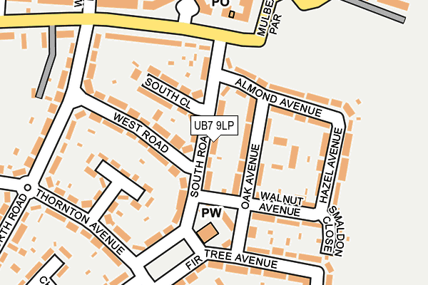 UB7 9LP map - OS OpenMap – Local (Ordnance Survey)