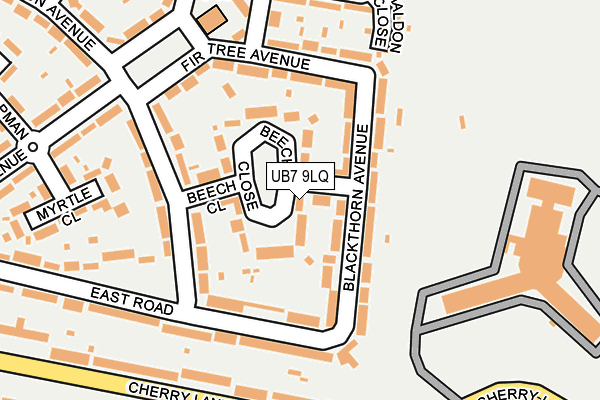 UB7 9LQ map - OS OpenMap – Local (Ordnance Survey)