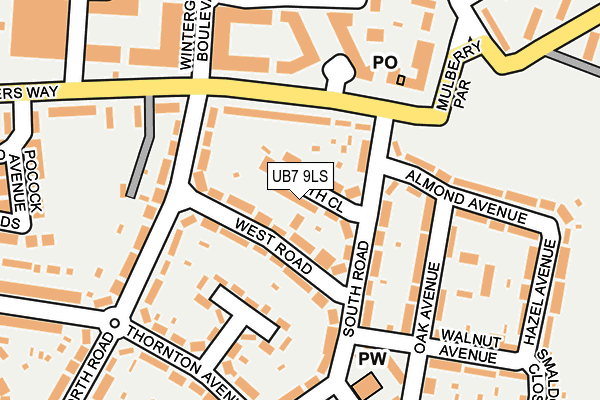 UB7 9LS map - OS OpenMap – Local (Ordnance Survey)