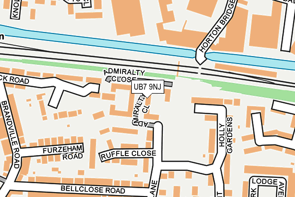 UB7 9NJ map - OS OpenMap – Local (Ordnance Survey)