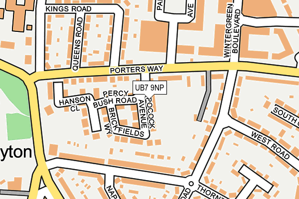 UB7 9NP map - OS OpenMap – Local (Ordnance Survey)