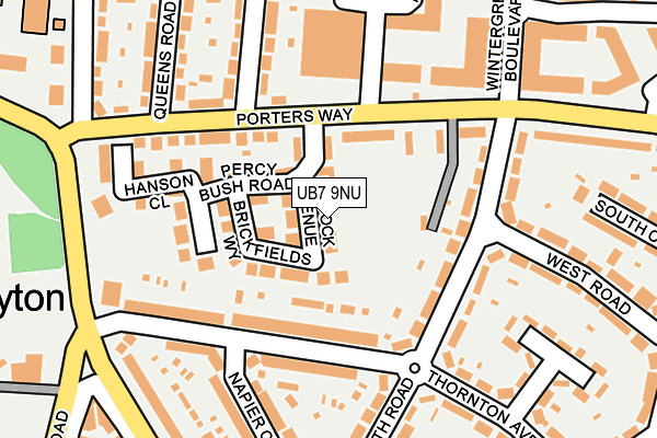 UB7 9NU map - OS OpenMap – Local (Ordnance Survey)