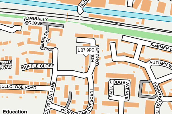 UB7 9PE map - OS OpenMap – Local (Ordnance Survey)