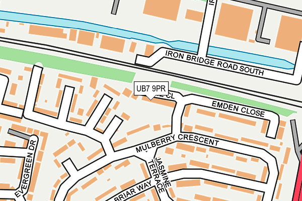 UB7 9PR map - OS OpenMap – Local (Ordnance Survey)