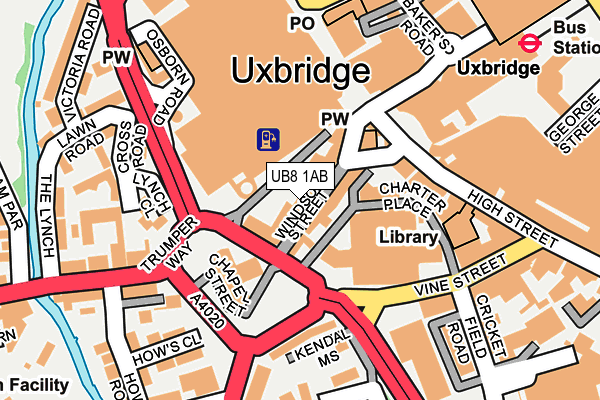 UB8 1AB map - OS OpenMap – Local (Ordnance Survey)