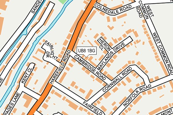 UB8 1BG map - OS OpenMap – Local (Ordnance Survey)