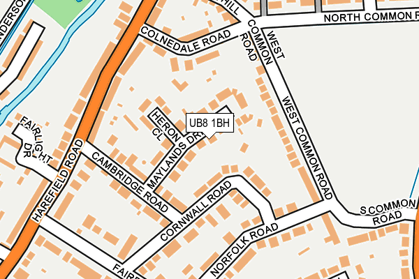 UB8 1BH map - OS OpenMap – Local (Ordnance Survey)