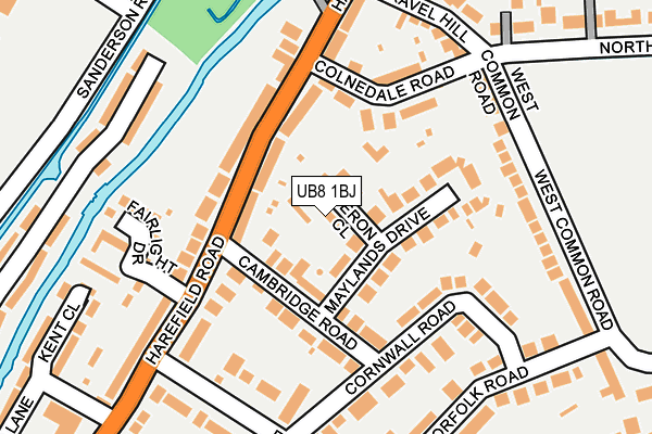 UB8 1BJ map - OS OpenMap – Local (Ordnance Survey)