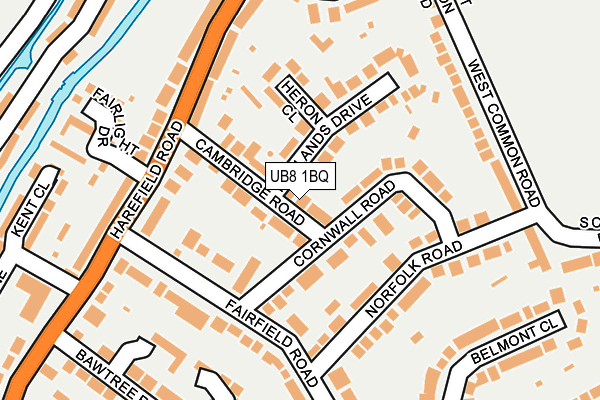 UB8 1BQ map - OS OpenMap – Local (Ordnance Survey)