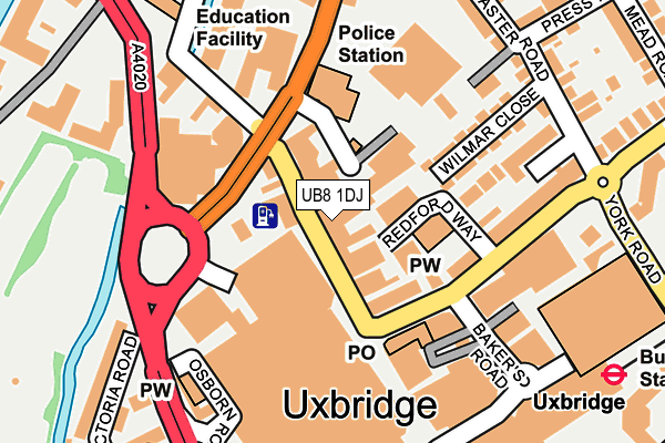 UB8 1DJ map - OS OpenMap – Local (Ordnance Survey)