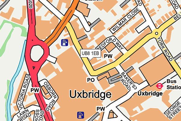 UB8 1EB map - OS OpenMap – Local (Ordnance Survey)