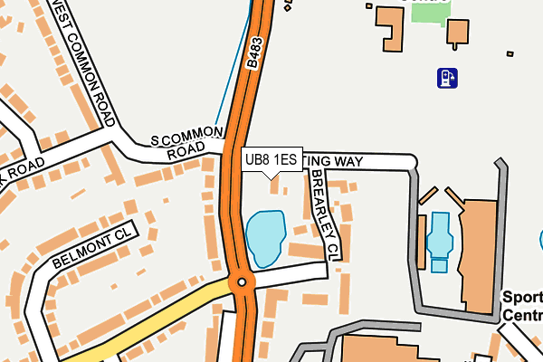 UB8 1ES map - OS OpenMap – Local (Ordnance Survey)