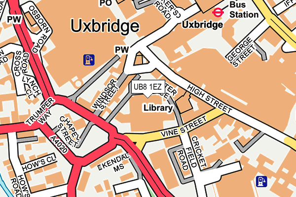 UB8 1EZ map - OS OpenMap – Local (Ordnance Survey)